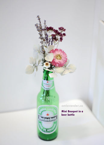 Mini Bouquet in a beer bottle