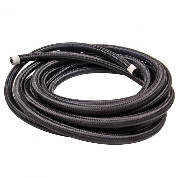 20FT -8AN Nylon Stainless Steel Braided Fuel Gas Oil Line Hose AN8 Black  2000PSI - VQ Boys Performance