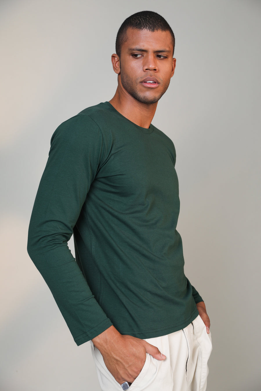 emerald green long sleeve t shirt