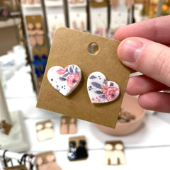 Heart post earrings