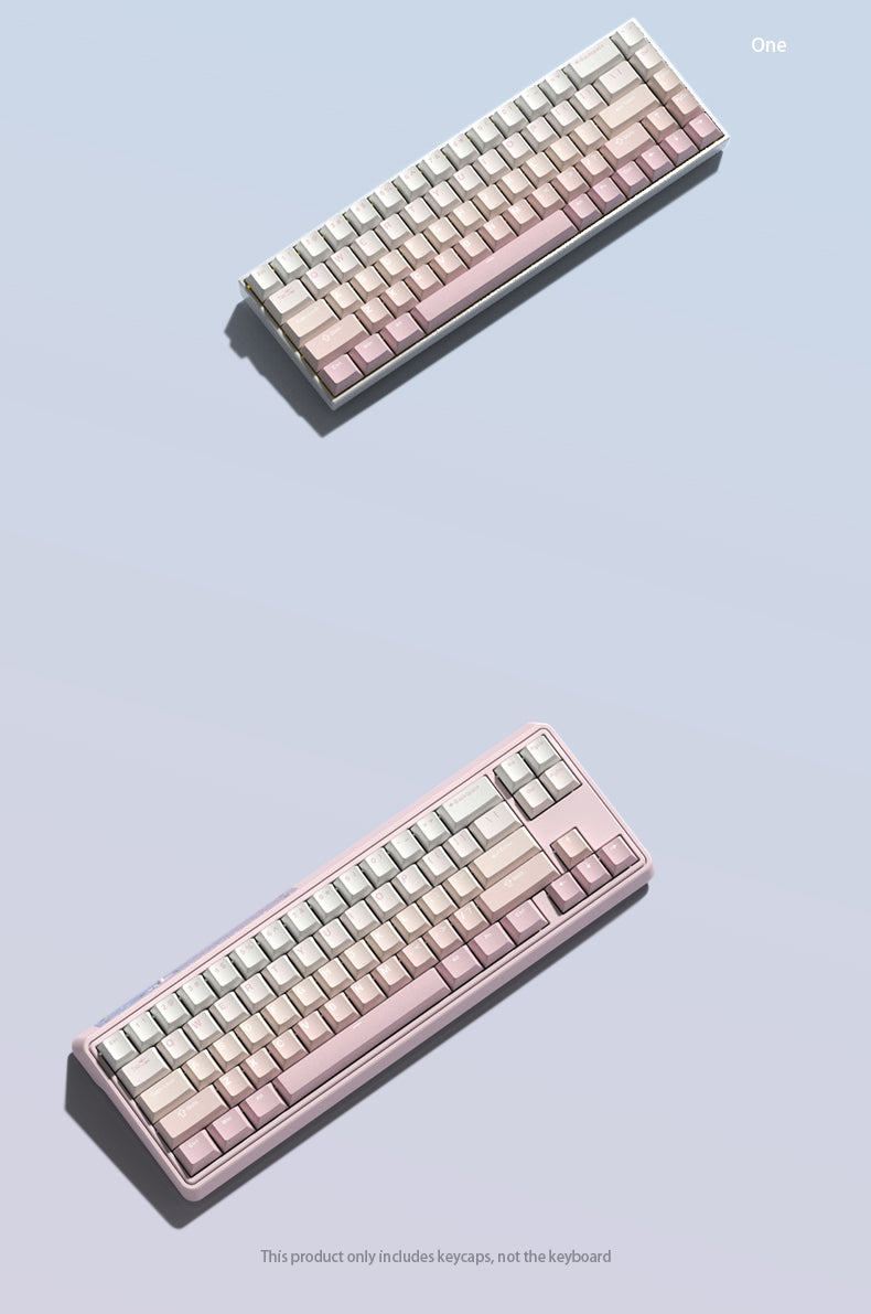 132-Classic-Profile-PBT-WhitePink-Gradient-Keycaps