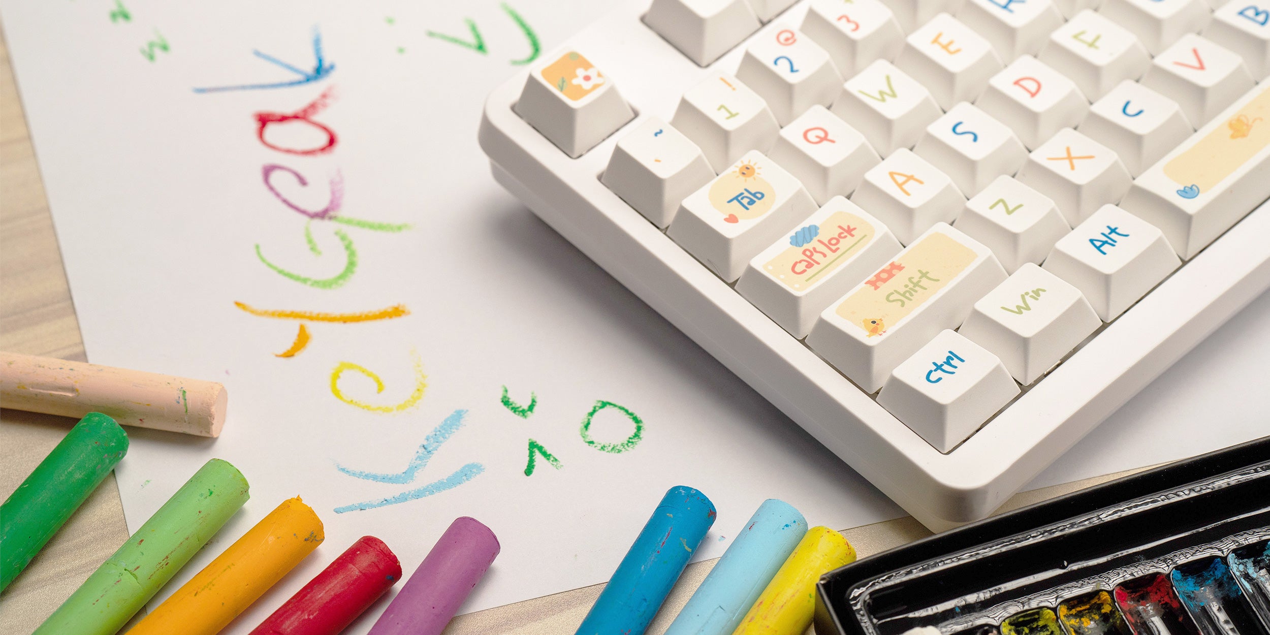 DIY-doodle-series-keycap-sets-pbt-cherry-profile-kindergartens