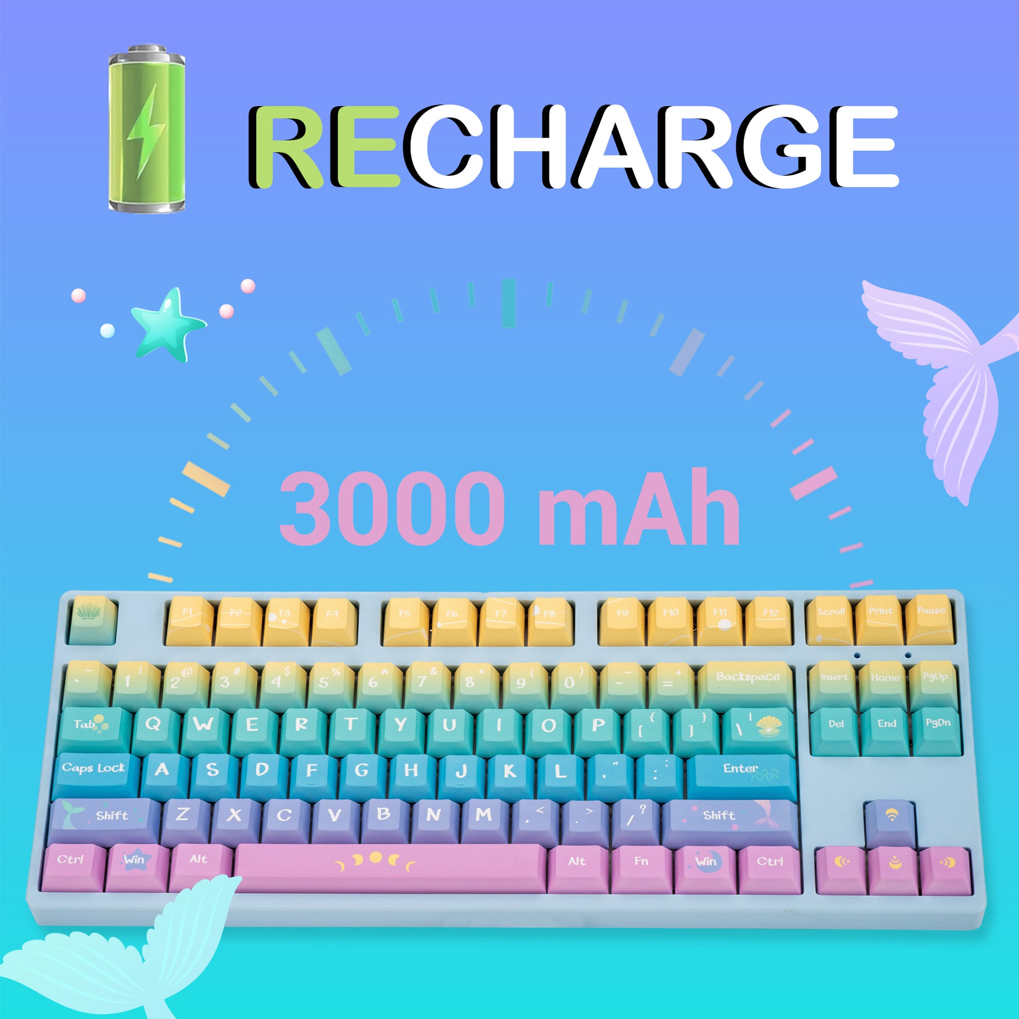 Mermaid-Animal-Series-87-Keys-RGB-Mechanical-Keyboards