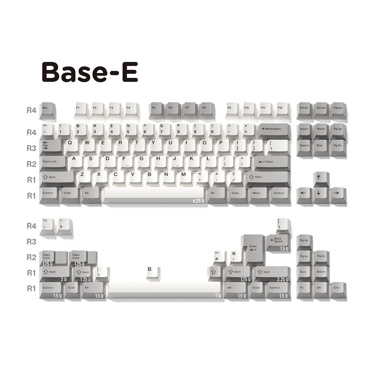 Piano-Piece-English/Japanese-PBT-ANSI&ISO-Keycap-Set-E