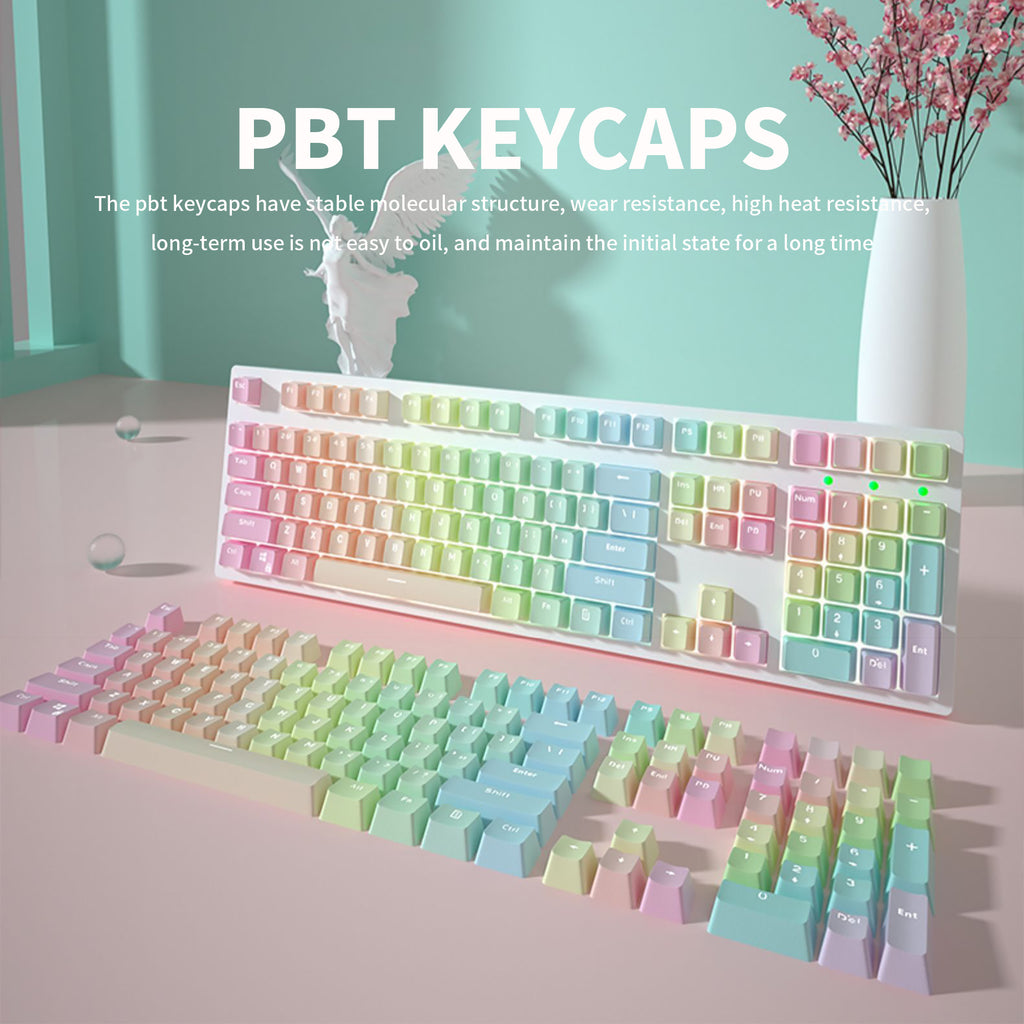 Rainbow-Keycaps-Set-OEM-Profile-PBT-FrontSide-Engraved