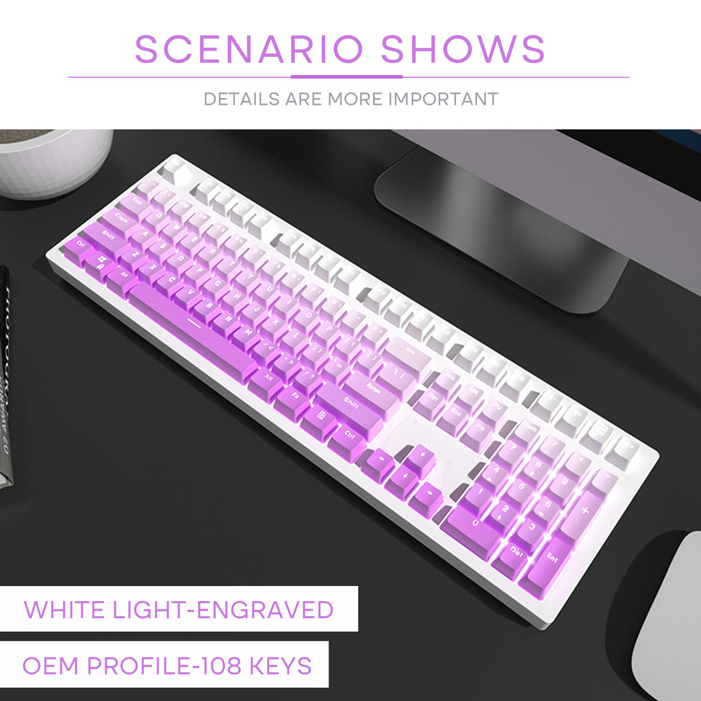 Violet-Keycaps-Set-OEM-Profile-PBT-Front-Engraved