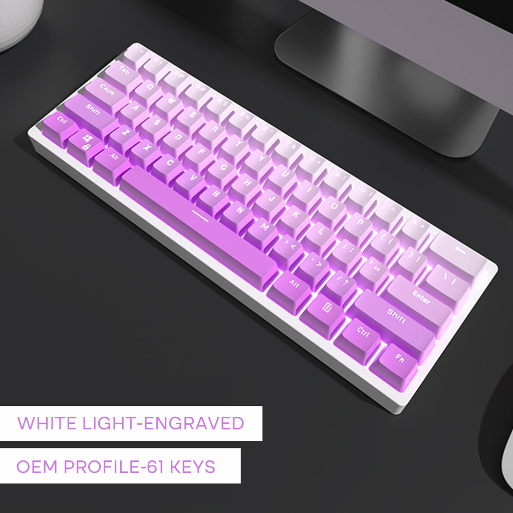 Violet-Keycaps-Set-OEM-Profile-PBT-Front-Engraved