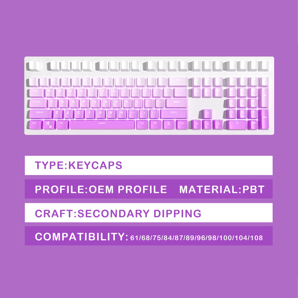 Violet-Keycaps-Set-OEM-Profile-PBT-Front-Engraved