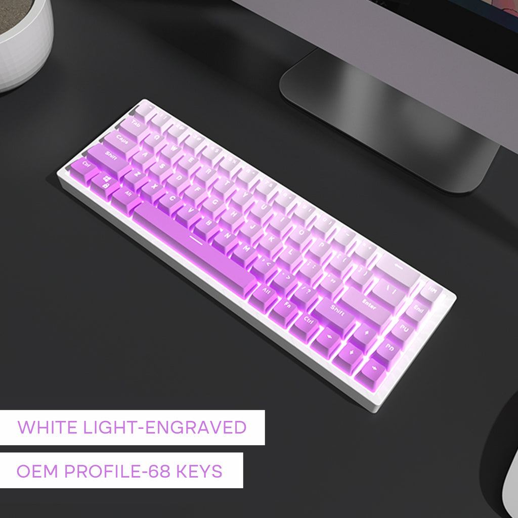 Violet-Keycaps-Set-OEM-Profile-PBT-Front-Engraved