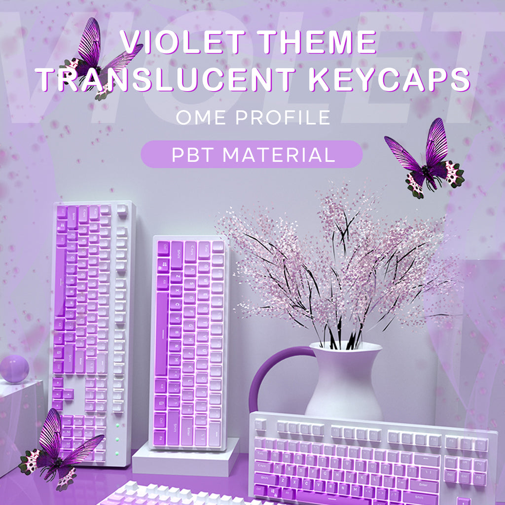 Violet-Keycaps-Set-OEM-Profile-PBT-Front-Engraved