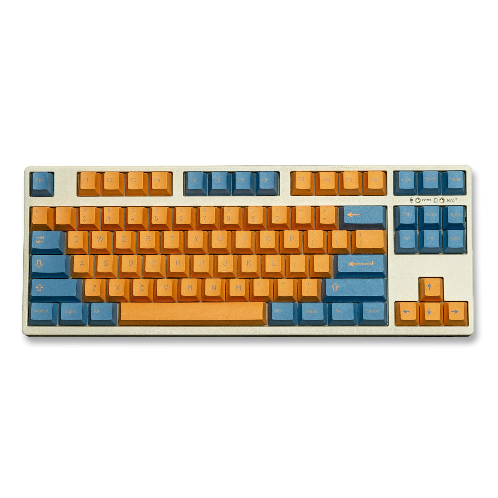 blue and orange keyboard