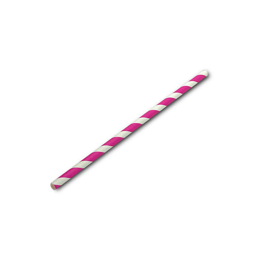 Straws Magenta Candy Striped