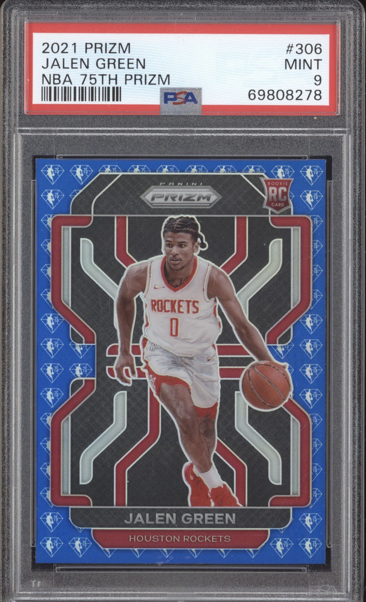 Jalen Green 2021-22 Panini Prizm 306 75th Anniversary RC PSA 9