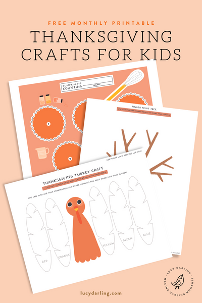 Lucy Darling free printable - Thanksgiving crafts for kids