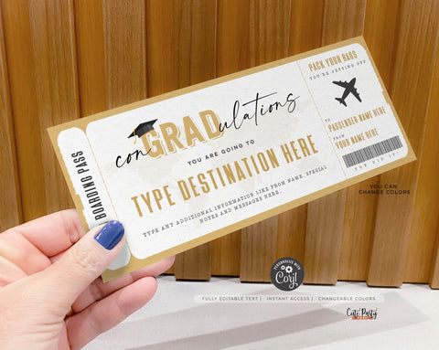 Scratch Card Surprise Travel Announcement Boarding Card Gift to Give  Customizable Plane Ticket Have a Good Trip Vintage Model -  Israel
