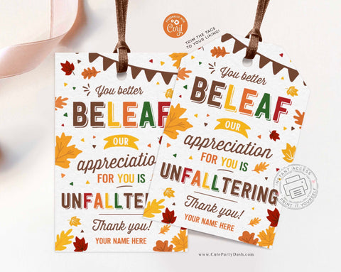 Fall Treat for Someone Sweet Gift Tag, Teacher Appreciation Fall Thank –  Cute Party Dash