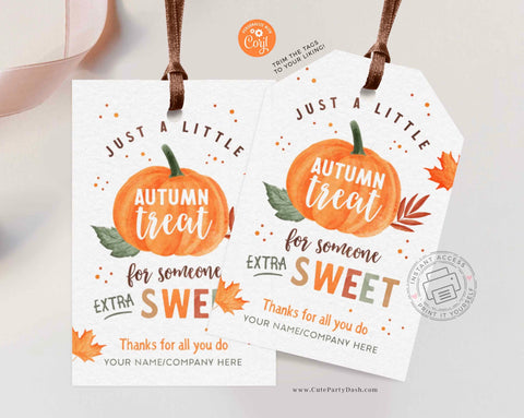 Fall Treat for Someone Sweet Gift Tag, Teacher Appreciation Fall Thank –  Cute Party Dash