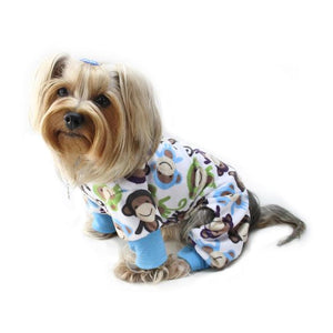 Lavender Silly Monkey Hooded Fleece Dog Pajamas with Ears
