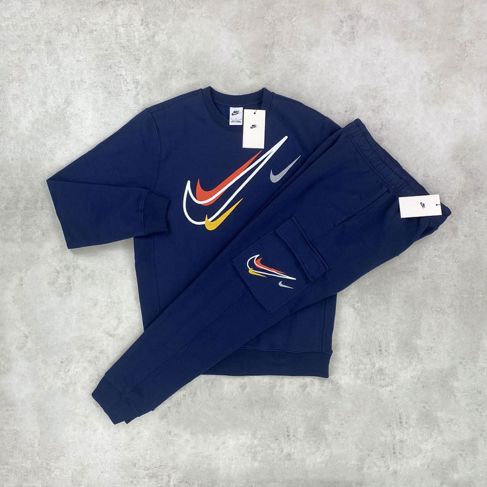 Nike Sportswear Multi Swoosh Fleece Tracksuit Set Midnight – StockUK