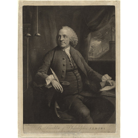 Engraving of Benjamin Franklin by Edward Fisher