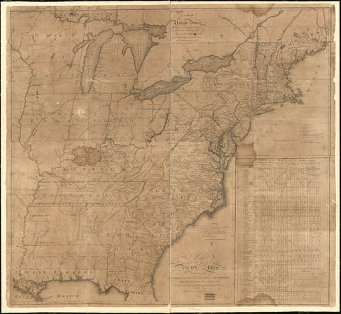 Early Map of The United States