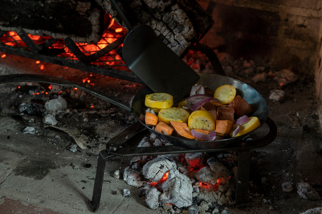 Camp Skillet, Hand Forged, Hiking 6.75 or 9.5 dia. Bushcraft and Cam –  Refiner's Forge