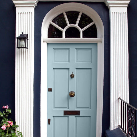 Front door painted in colourtrend Grey Door from the Historic collection