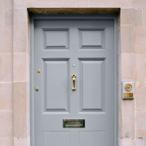 Front door painted in colourtrend Little Egret from the Weather collection