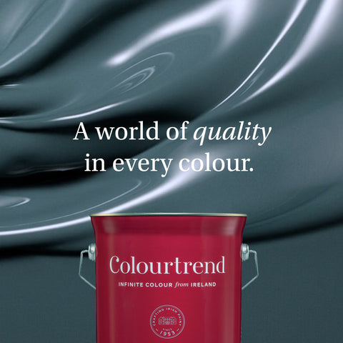 A world of quality in every colour tagline with Colourtrend paint can