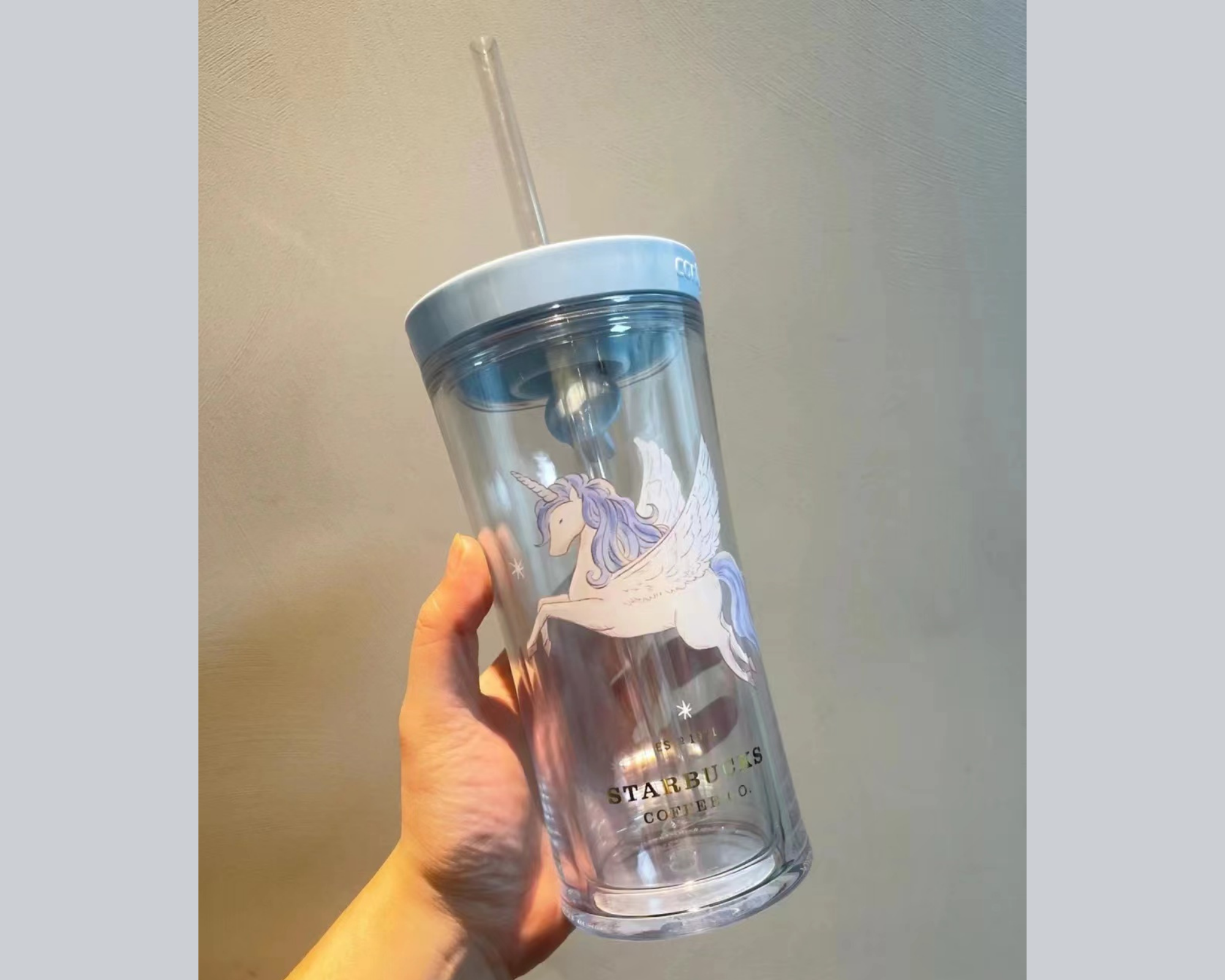 700ml/24oz Blue Unicorn Plastic Contigo Sippy Cup – Ann Ann Starbucks