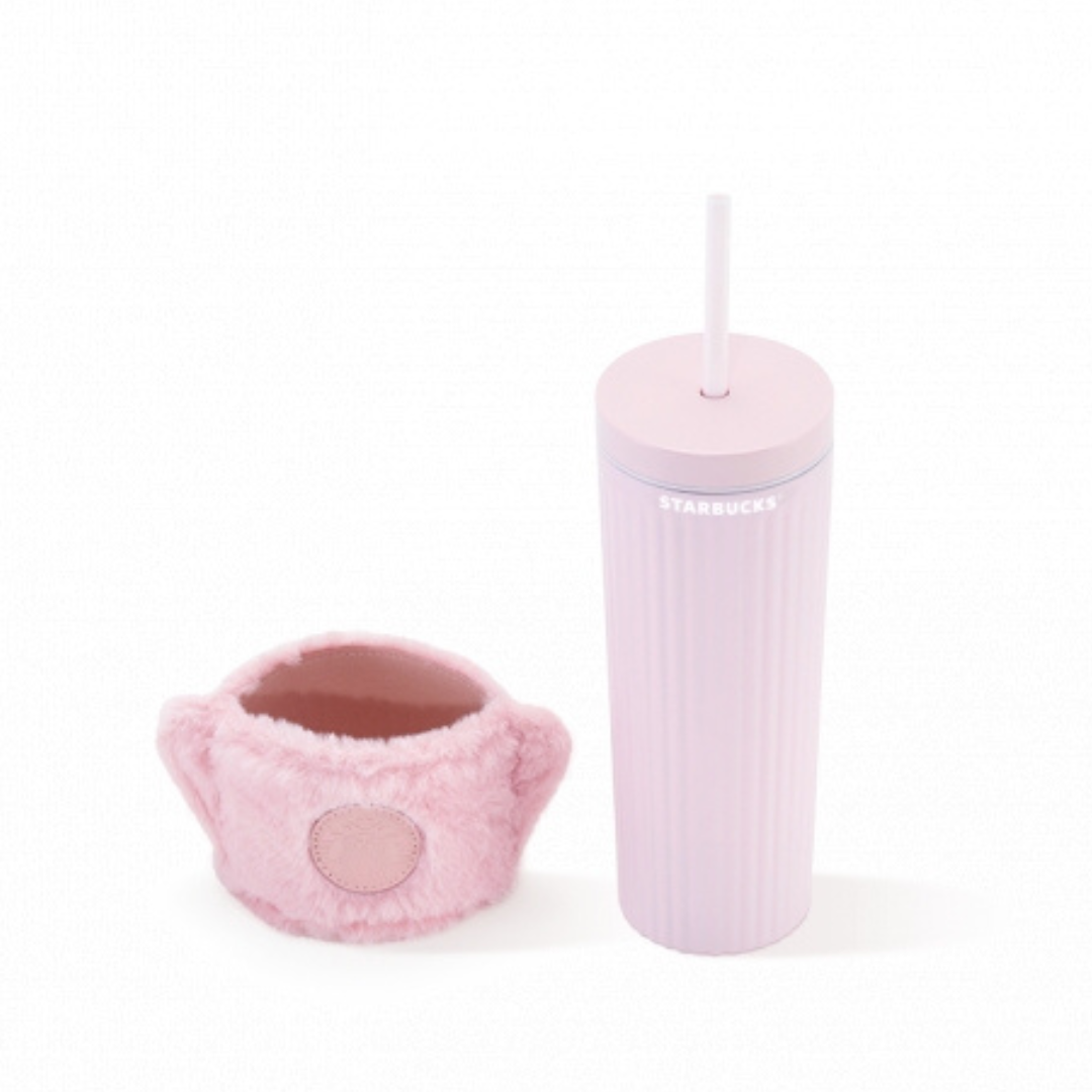 Pink Cherry Blossom Sakura Ceramic Cup withStraw and Topper 330ml/11,16oz