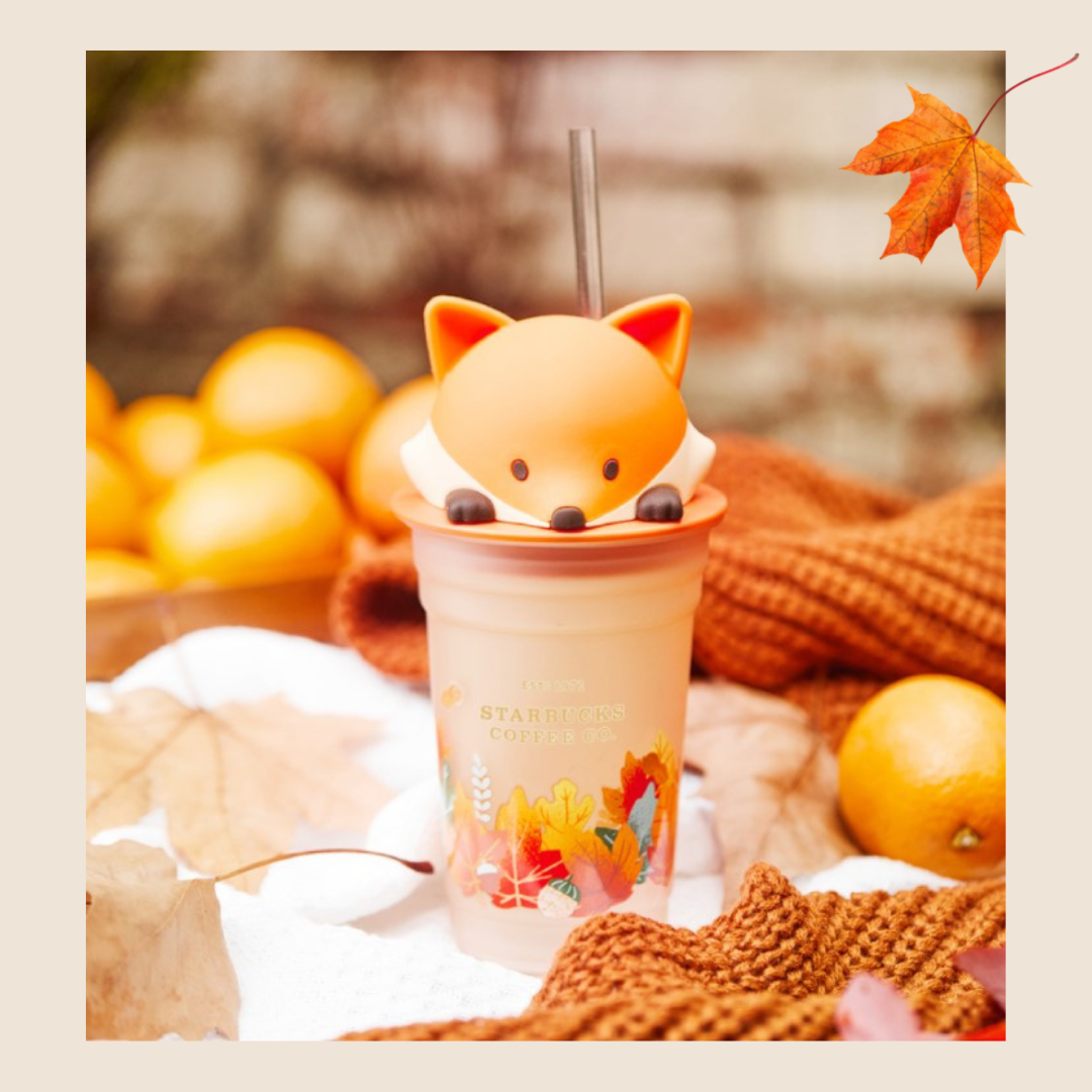 Starbucks 2022 China Autumn Cute Fox Acorn Wall Glass Cup Tumbler Ceramic  Mugs