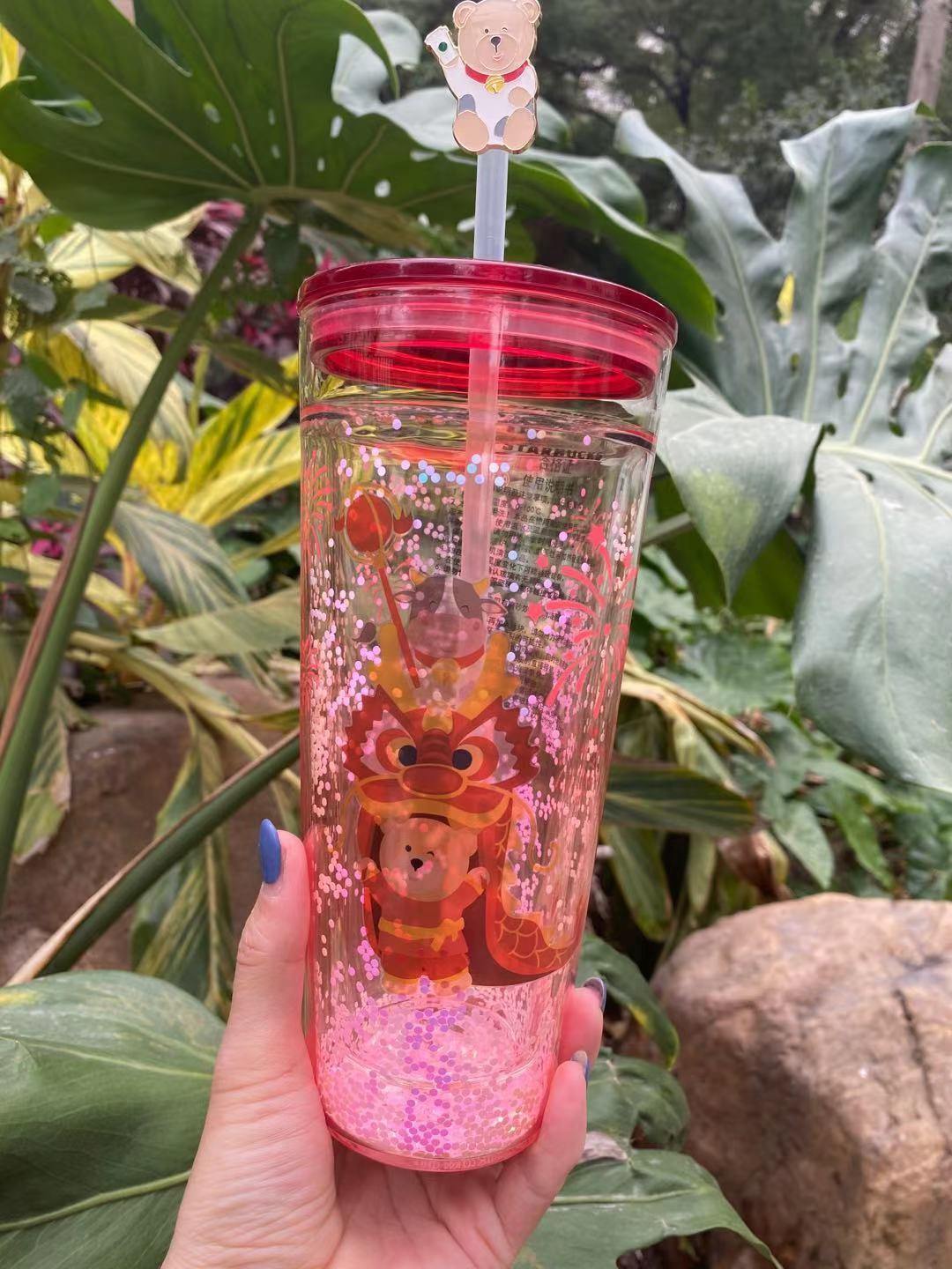 Starbucks 550ml/19oz Goddess of illusion Sakura Pink Glass Cup