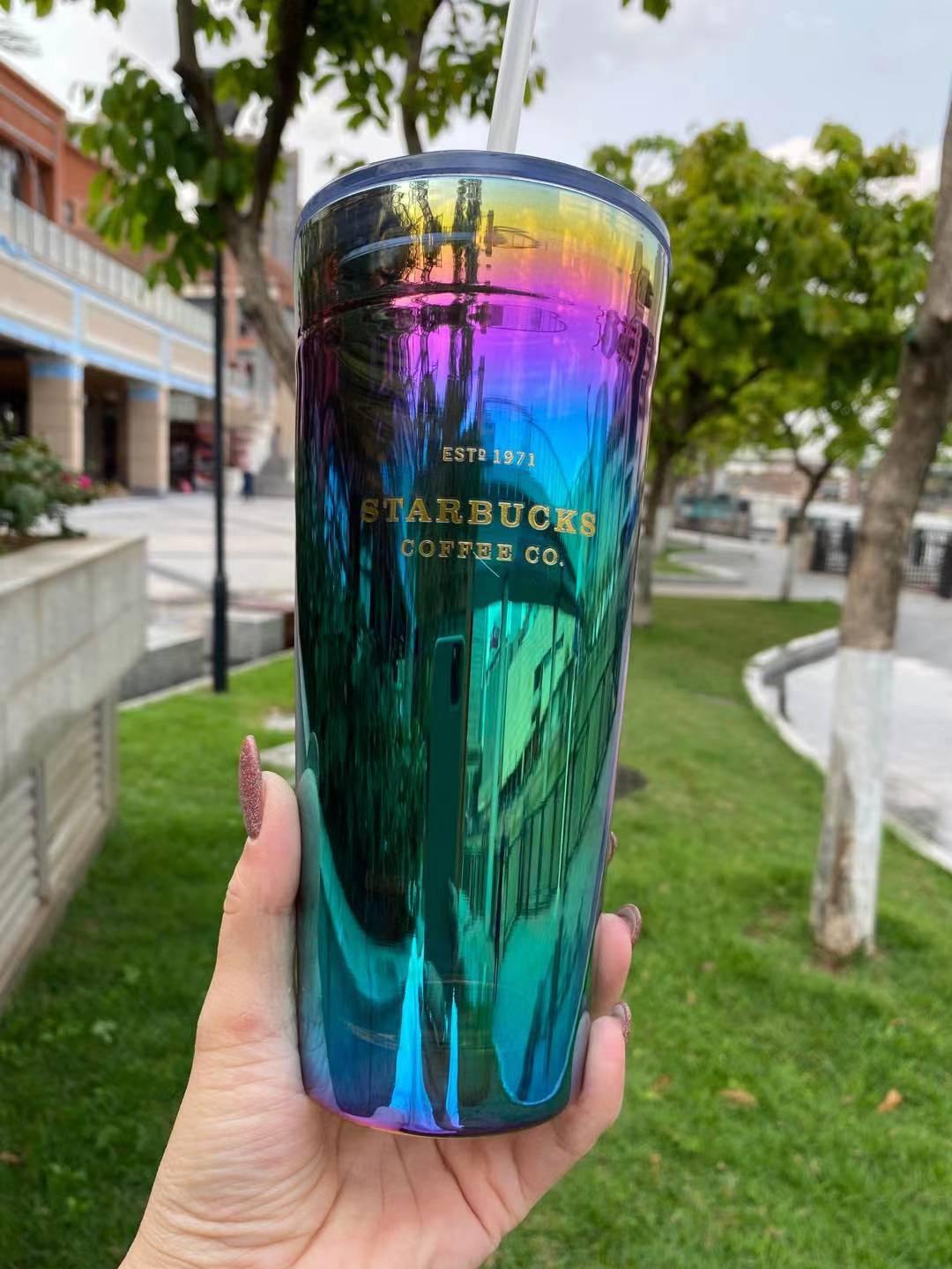 Rainbow Can Glass Tumbler w/ Straw + Lid – moon + magnolia