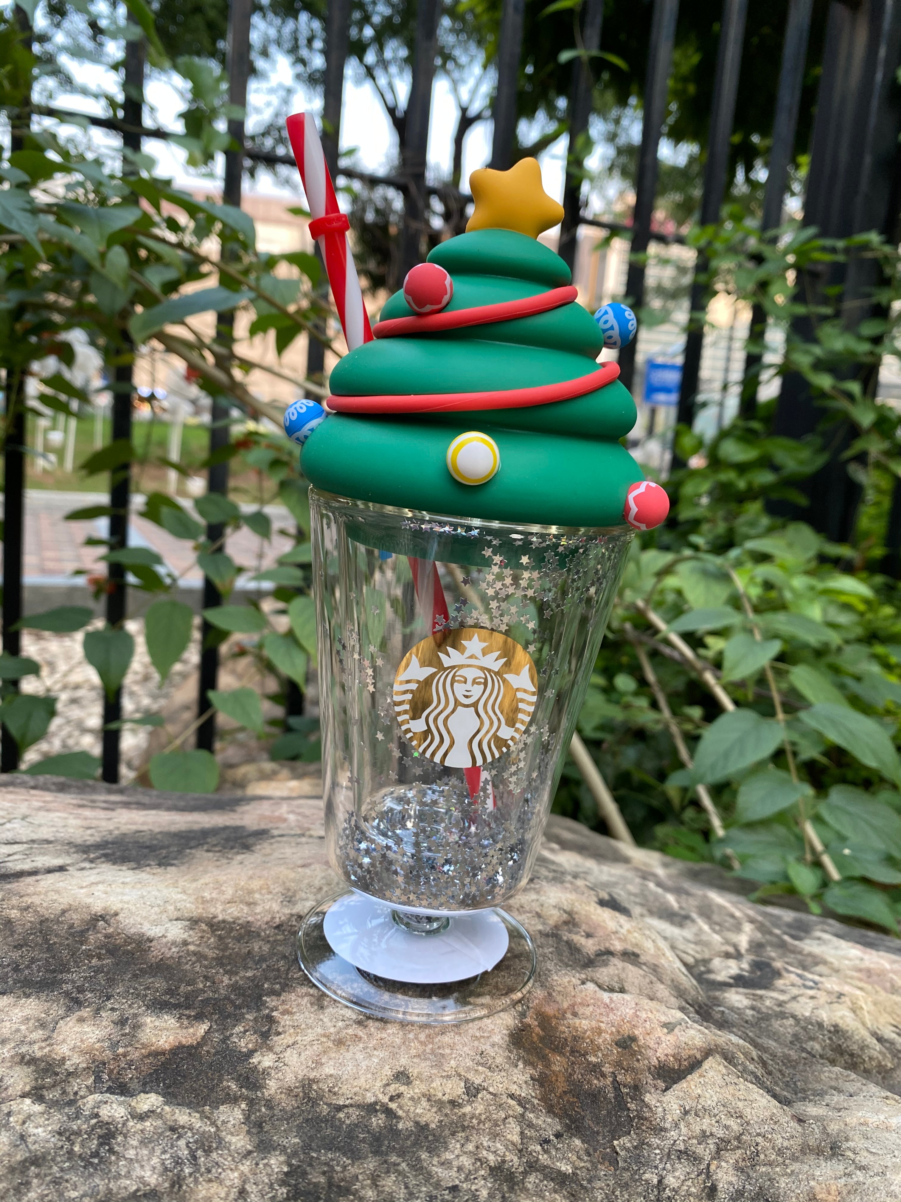 Starbucks Taiwan Christmas Tree Nightlight Reusable Plastic Cup 16oz