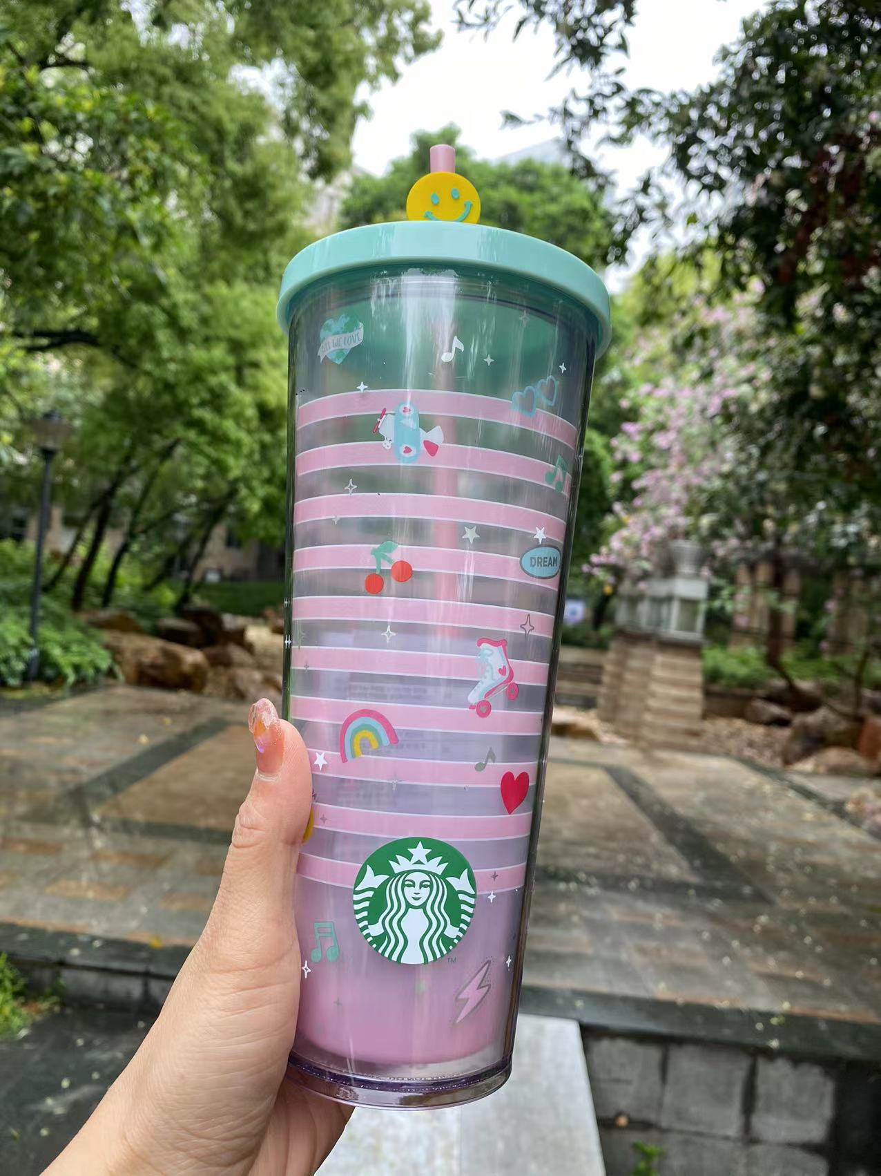 Rare Starbucks 2020 Valentine's Day Love Cup Heart Straw 20oz Pink Sta