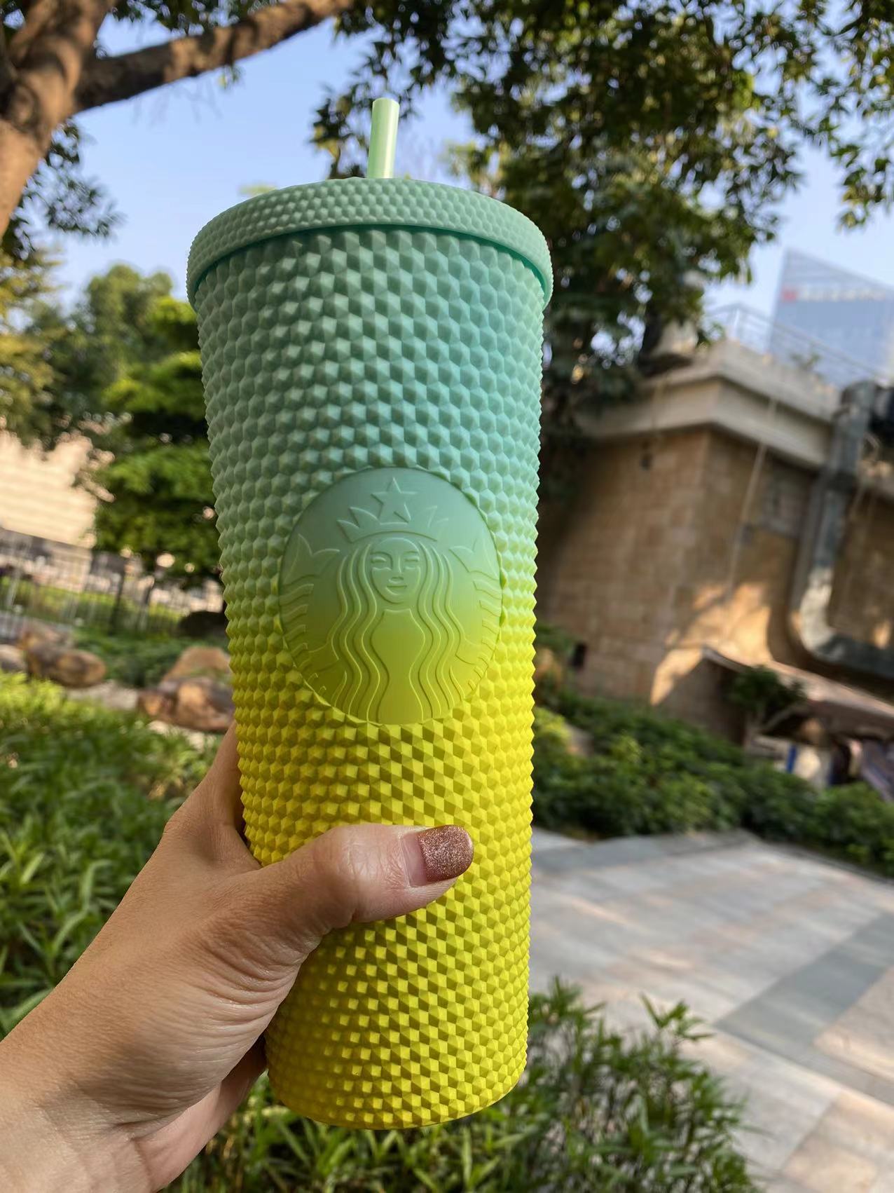 Yellow and Green Speckled Lid Starbucks Metal Cup – The Rue Life