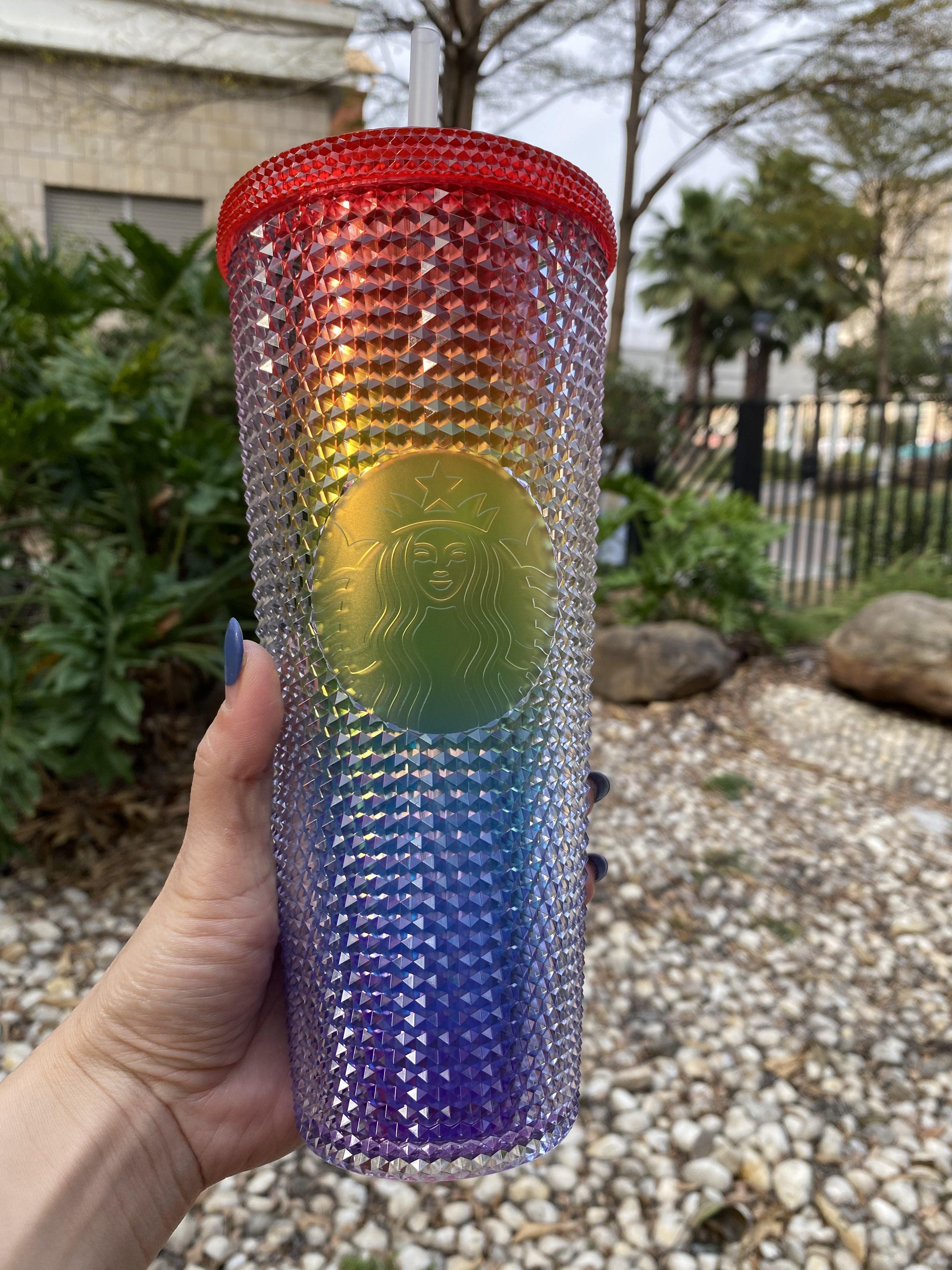 Cute Rainbow Straws 9.8 Length With Toppers For Starbucks Tumblers Se