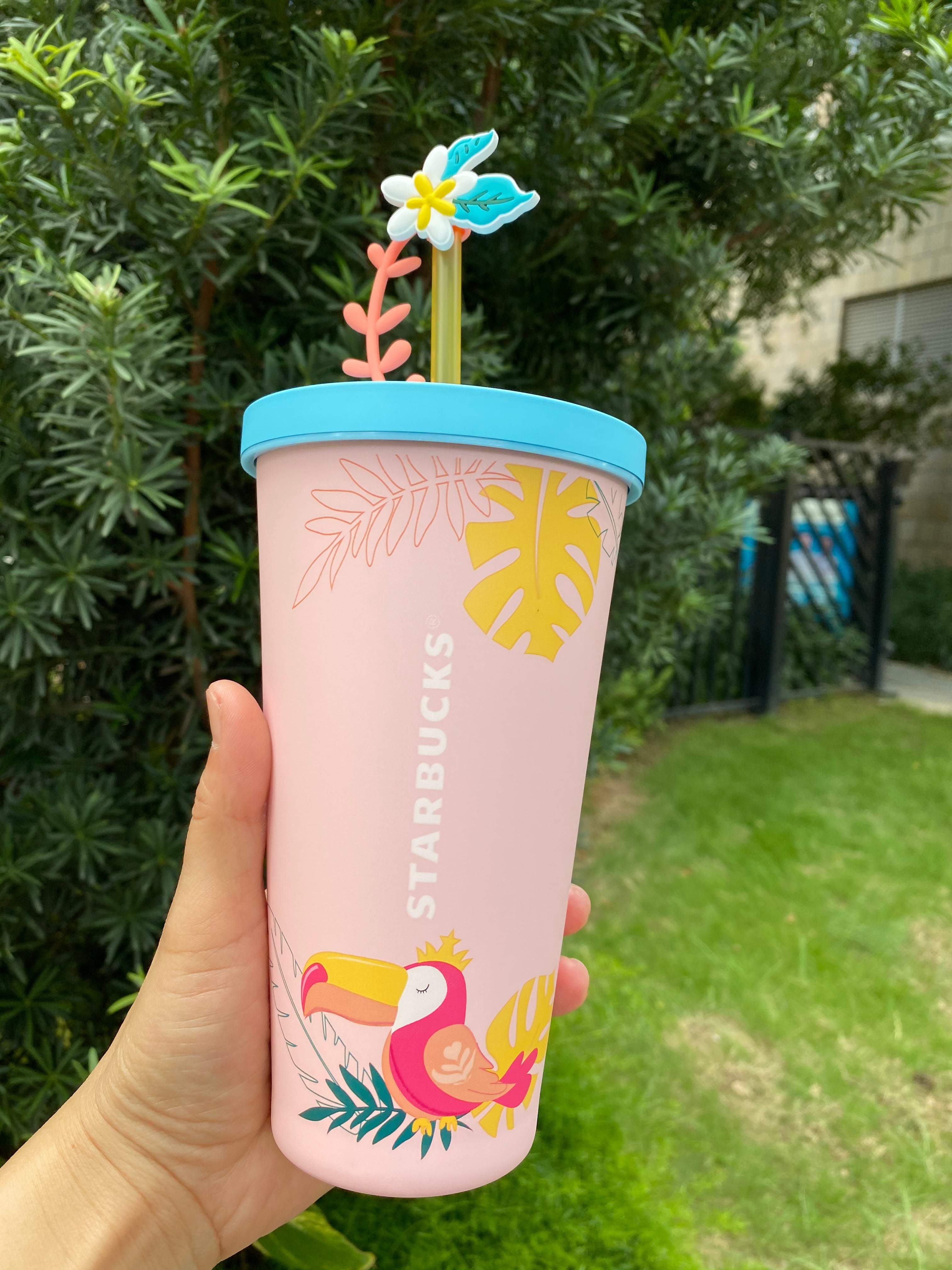 Starbucks 2021 China Summer Colorful Jungle Style Contigo 16oz Plastic