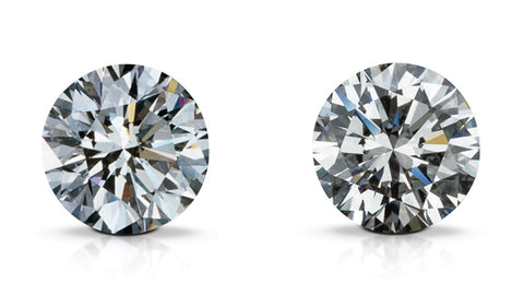 lab grown diamond and natural diamond side by side 