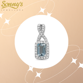 aquamarine and diamonds pendant