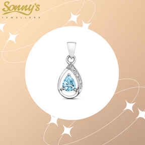 aquamarine and diamond pendant