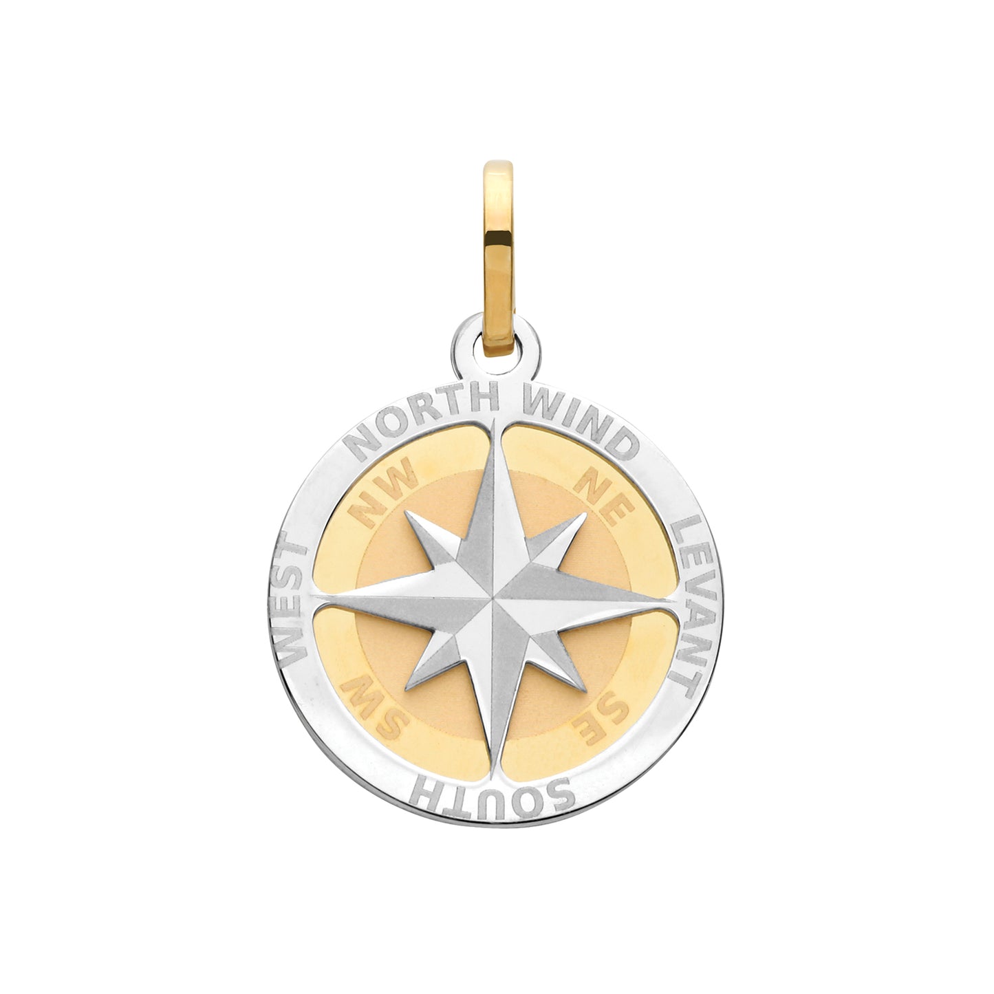 9ct Yellow and White Gold Compass Small Pendant