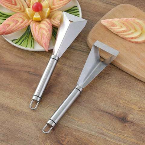 Triangle Fruit Carving Knife, 2Pcs Stainless Steel Fruit Platter Kitchen  Artifact, Vegetable Knife Non-slip Carving Blade Tool 