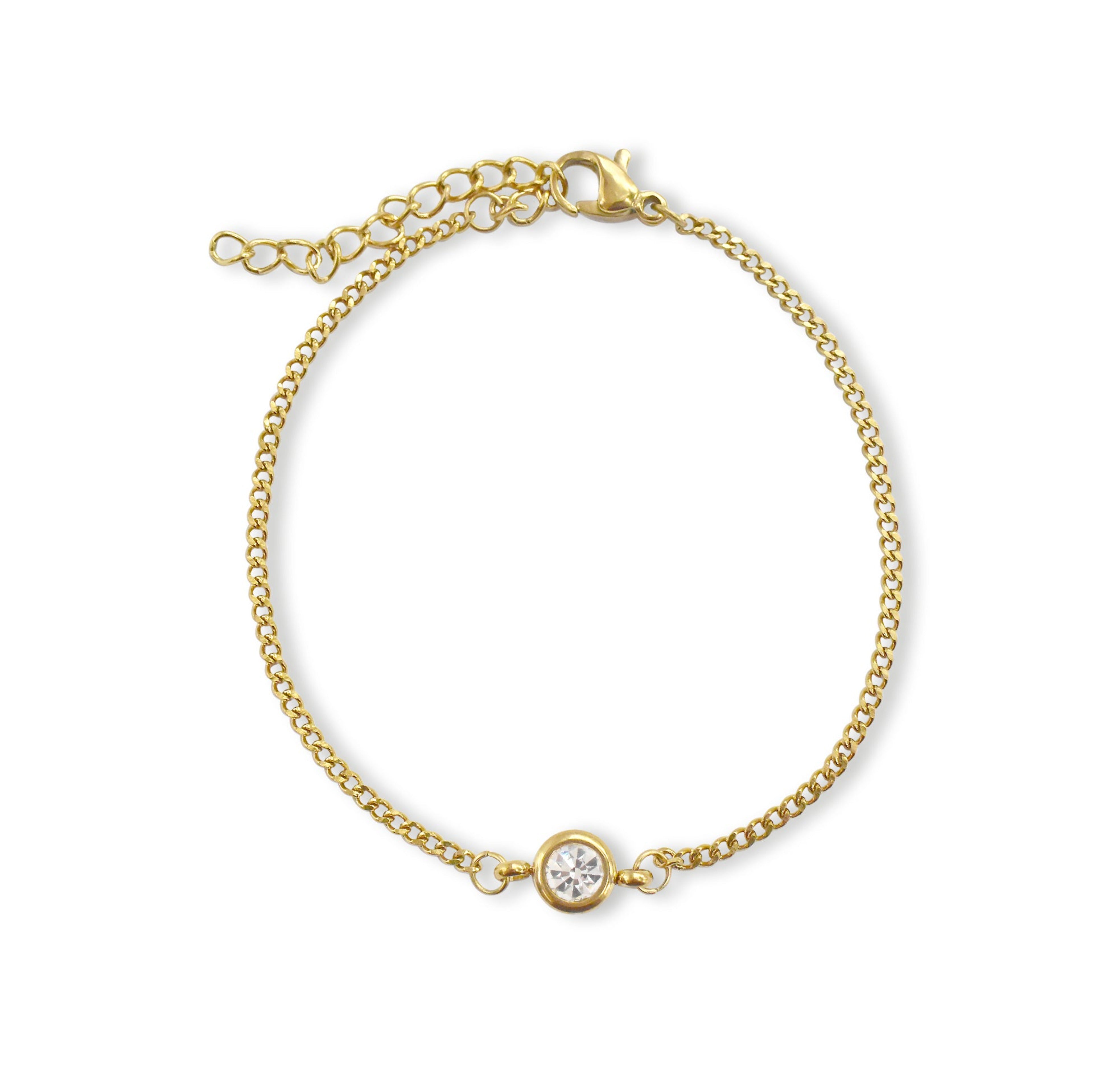 Bijou Gold Dainty Duo Solitaire Bracelet - Waterproof Jewelry