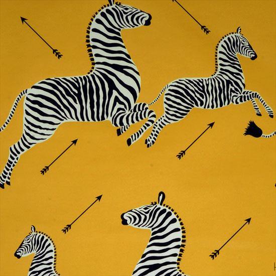 Zebras Wallpaper, Yellow - DIGS
