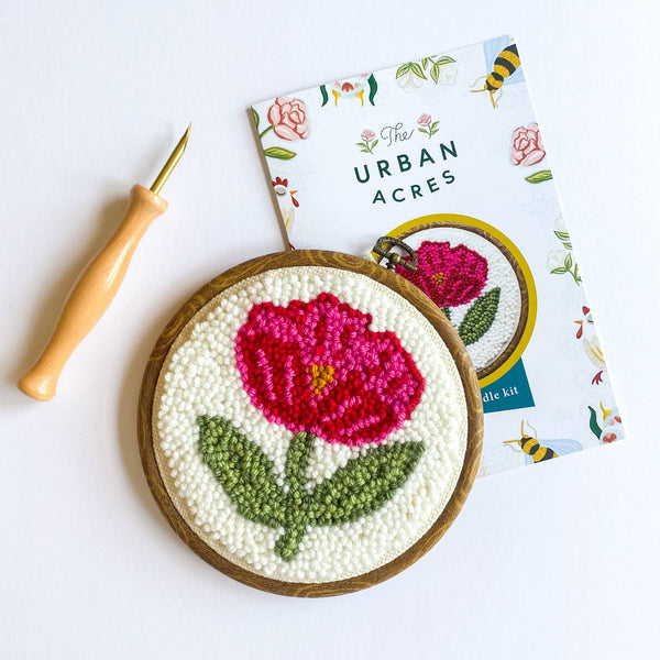 Folk Floral Punch Needle Embroidery Kit - Marmalade