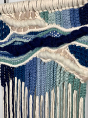 Blue Ombre Macraweaving Wall Hanging Woven Macrame Tapestry