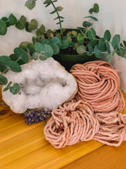 Naturally Avocado Dyed cotton wool yarn fiber