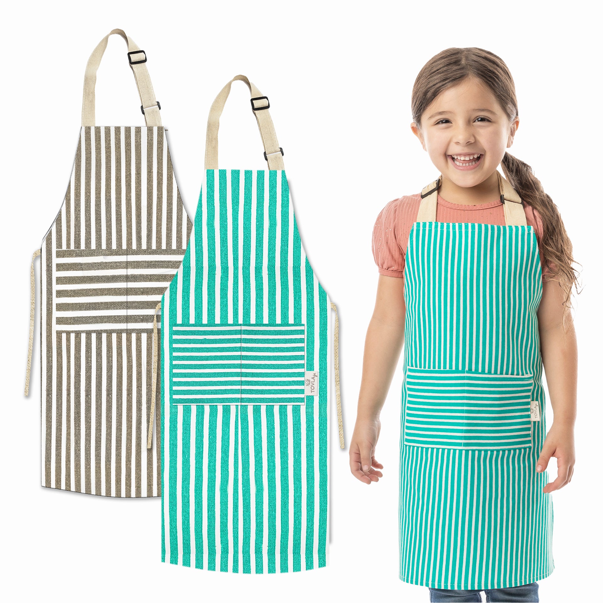 Tovla Jr Apron Gift Set- Striped Pattern